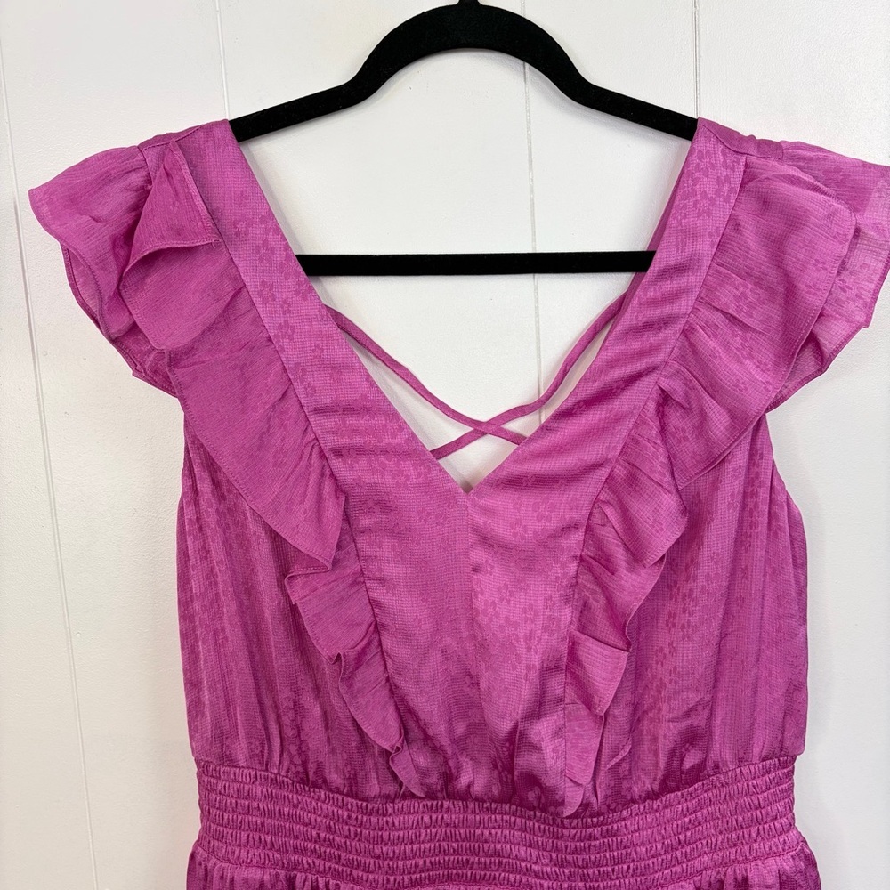 Addition Elle Pink Ruffle Midi Dress Plus Size Sleeveless size 0X X Party cruise - Picture 4 of 12